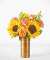 Image of Standard version for Amber Sunlight Bouquet - Standard with Copper Vase - FedEx