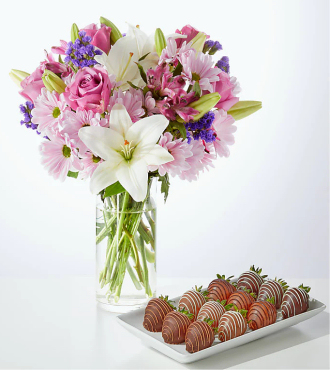 Lavender Fields Bouquet and Berry Bundle - FedEx - FK1059-BRY
