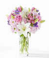 Image of Standard version for Lavender Fields Mixed Flower Bouquet - Standard with Marble Vase - FedEx