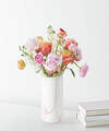 Image of Standard version for Peony and Ranunculus Garden Bouquet - Standard with Marble Vase - FedEx