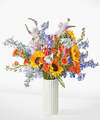 Image of Standard version for Full Nest Bouquet - Deluxe with White Fluted Vase - FedEx