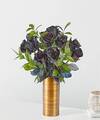 Image of Standard version for Black Roses Bouquet - 12 Black Roses with Copper Vase - FedEx
