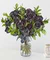 Image of Standard version for Black Roses Bouquet - 24 Black Roses with Vase - FedEx