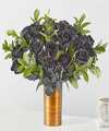 Image of Standard version for Black Roses Bouquet - 24 Black Roses with Copper Vase - FedEx