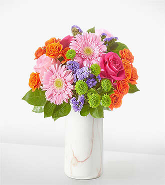Shortcake Bouquet - Standard with Marble Vase - FedEx - FS213VPM