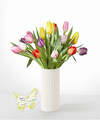 Image of Standard version for Picnic Tulips - 15 Tulips with Ceramic Vase and Acrylic Keepsake - FedEx