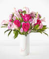 Image of Standard version for Love on the Line Calla Lily Bouquet - Deluxe with Marble Vase - FedEx