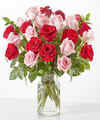 Image of Standard version for Flirt Rose Bouquet - 24 Roses with Glass Vase - FedEx