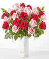Image of Standard version for Flirt Rose Bouquet - 24 Roses with Marble Vase - FedEx