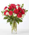 Image of Standard version for Be Mine Bouquet - Standard with Clear Glass Vase - FedEx