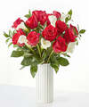 Image of Standard version for Be Mine Bouquet - Standard with White Fluted Vase - FedEx