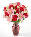 Image of Standard version for Affectionate Bouquet with Red Vase
