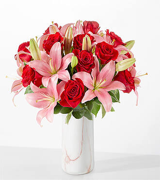 Affectionate Bouquet with Marble Vase - FV204VPM