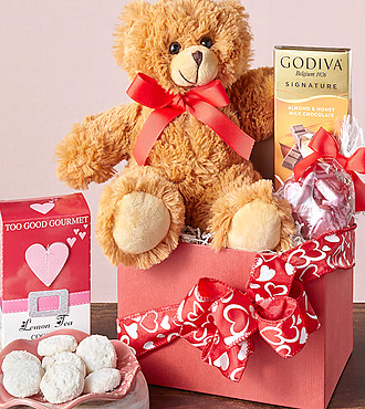 Beary Sweet Valentine’s Day Gift Basket - FedEx