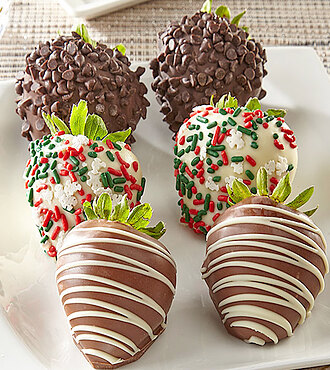 Season's Greetings Chocolate - Covered Strawberries Half Dozen - FedEx