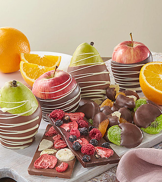 Belgian Chocolate Fruits Gift Tray - FedEx