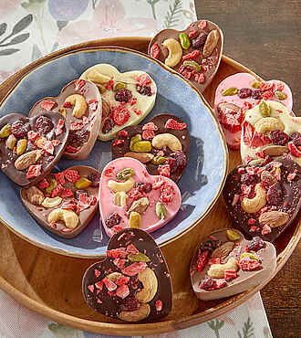 Heart Shaped Belgian Chocolate Mendiants - FedEx