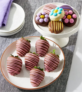 Mother's Day Belgian Chocolate - Covered Strawberries and OREO Cookies Sweet Surprise Sampler - FedEx