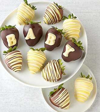 New Baby Yellow Belgian Chocolate Covered Strawberries - FedEx