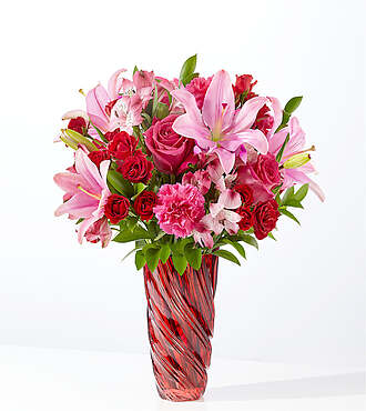 Berry in Love Bouquet DELUXE with Luxe Swirl Vase - L5542D-RV