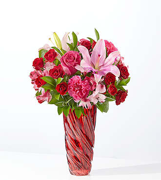 Berry in Love Bouquet with Luxe Swirl Vase - L5542S-RV