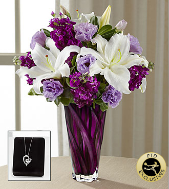 FTD Loving Thoughts Bouquet with Heart Pendant