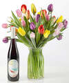 Image of Standard version for Picnic Tulips - 30 Tulips and Red Wine - FedEx