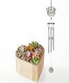 Image of Standard version for My Heart Succulent Garden with Pet Memorial Windchime - FedEx