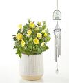Image of Standard version for Yellow Mini Rose Plant & Love Blooms Windchime - FedEx