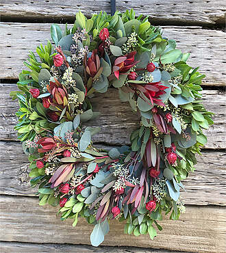 Fresh Safari and Hibiscus Wreath - FedEx