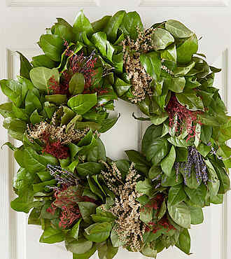 Fresh Salal Lavendar and Caspia Wreath - FedEx
