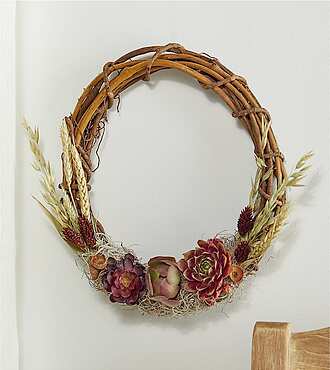 Harvest Haven Succulent Wreath - FedEx
