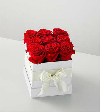 Red Forever Roses - 9 Preserved Roses - FedEx - PRRED9