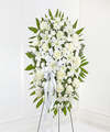 Image of Deluxe version for Exquisite Tribute Standing Spray - White Ribbon