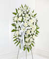 Image of Standard version for Exquisite Tribute Standing Spray - White Ribbon