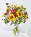 Image of Premium version for Prairie Sunrise Bouquet and Happy Birthday Topper
