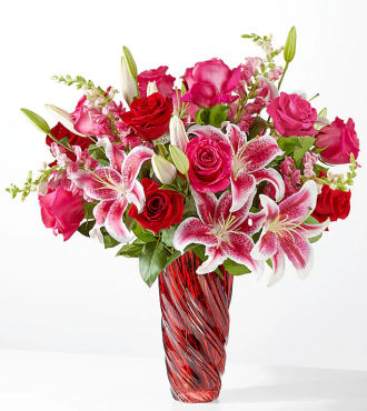 Always You Bouquet DELUXE with Luxe Swirl Vase - V5698D-RV