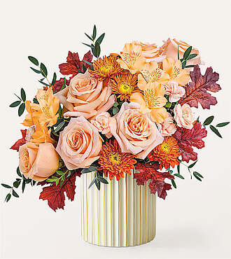 Spiced Latte Bouquet with Ivory Vase - V5749P-IFV