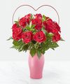Image of Deluxe version for Cupid's Heart Red Rose Bouquet