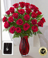 Image of Premium version for FTD In Love with Red Roses Bouquet with Heart Pendant