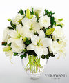 Image of Premium version for FTD White Elegance Bouquet by Vera Wang - CUT GLASS VASE INCLUDED