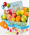 Image of Standard version for Happy Birthday Fruit and Treats Basket - FedEx