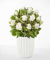 Image of Standard version for Pure and True White Rose Plant - Fluted Ceramic Container - FedEx