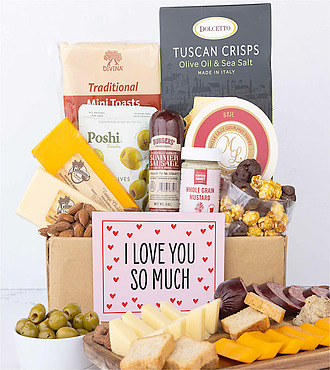 I Love You Deluxe Charcuterie and Cheese Gift Box - Gift Box - FedEx - YI054
