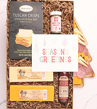 Seasons Greetings Cheese and Meat Gift Box - FedEx