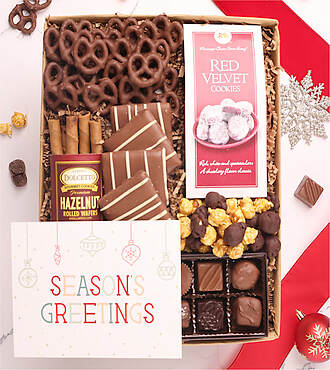 Season's Greetings Sweet Treats Chocolate Gift Box - FedEx - YI072