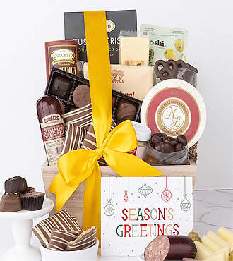 Season's Greetings Gourmet Charcuterie and Sweets Gift Basket - FedEx - YI079