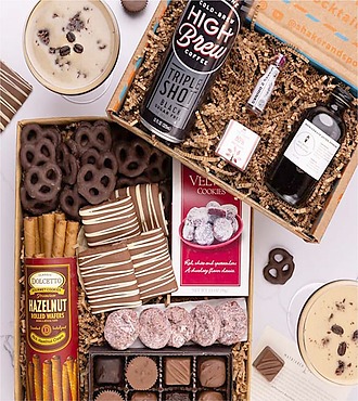 Chocolate and Sweets Box with Chocolate Cherry Espresso Martini Cocktail Kit - FedEx - YI0D2