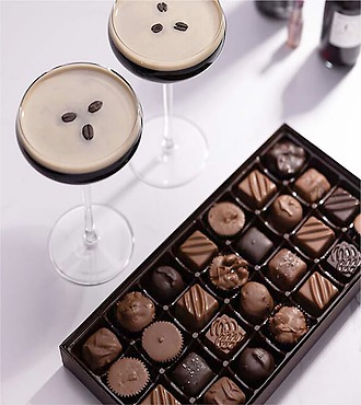 Gourmet Chocolate Box with Chocolate Cherry Espresso Martini Cocktail Kit - FedEx - YI0D3