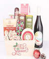 Image of Standard version for Holiday Snack and Treats Basket with Wine - Red Wine - FedEx